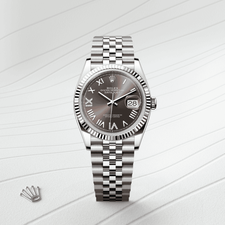 rolex Datejust em Rolesor branco – combinação de aço Oystersteel e ouro branco, m126234-0071 - Danglar