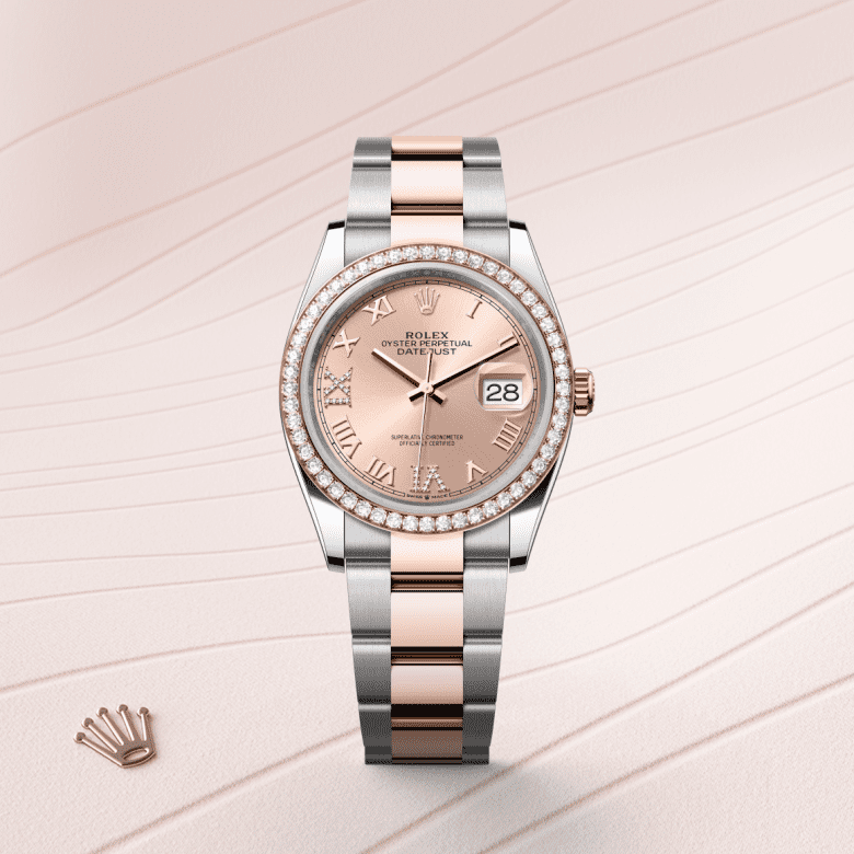 rolex Datejust em Rolesor Everose – combinação de aço Oystersteel e ouro Everose, m126281rbr-0016 - Danglar