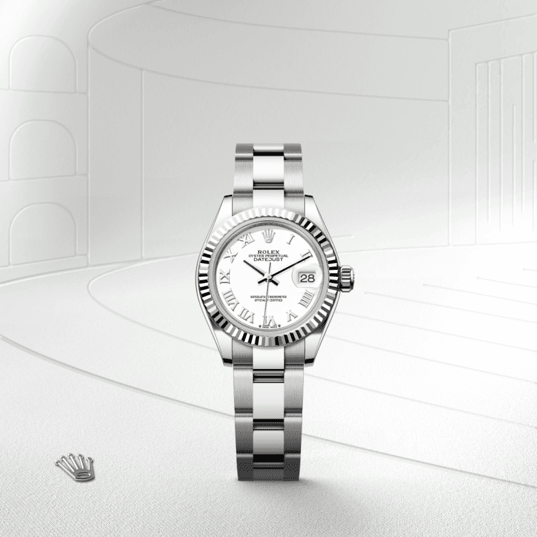 rolex Lady-Datejust em Rolesor branco – combinação de aço Oystersteel e ouro branco, m279174-0020 - Danglar