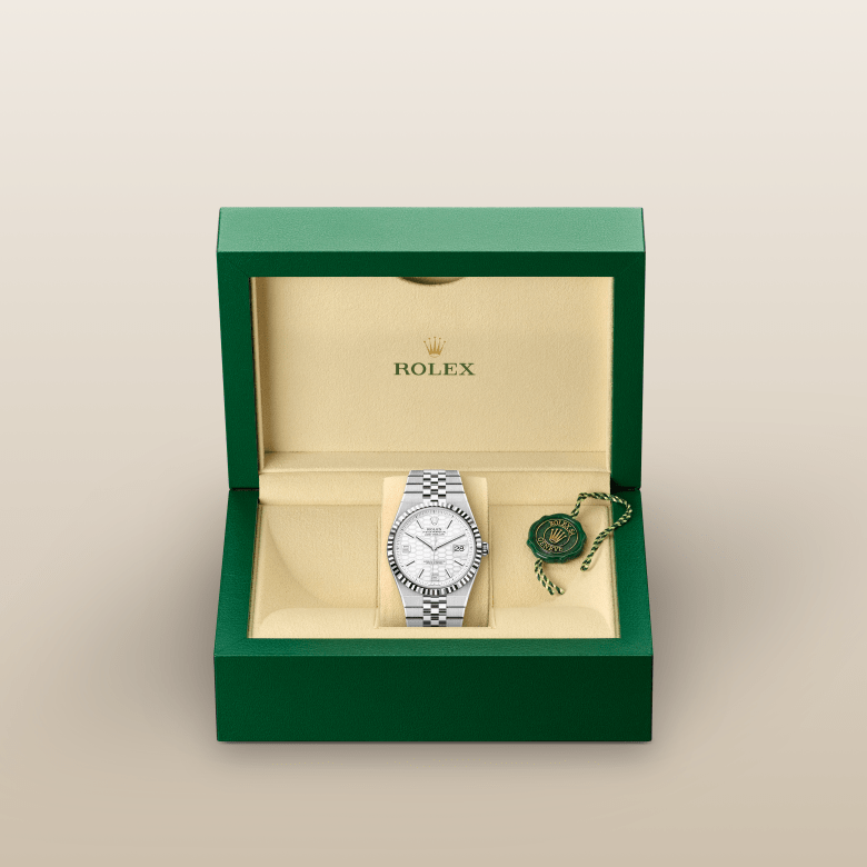 rolex Land-Dweller em Rolesor branco – combinação de aço Oystersteel e ouro branco, m127334-0001 - Danglar