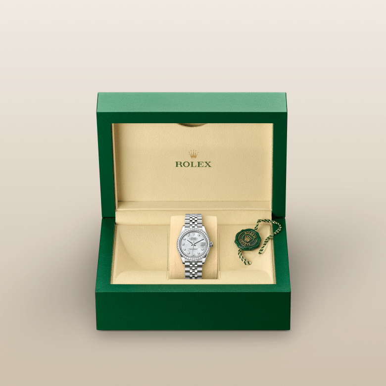 rolex Datejust em Rolesor branco – combinação de aço Oystersteel e ouro branco, m278384rbr-0008 - Danglar