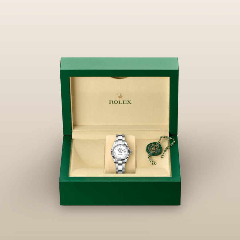 rolex Lady-Datejust em Rolesor branco – combinação de aço Oystersteel e ouro branco, m279174-0020 - Danglar