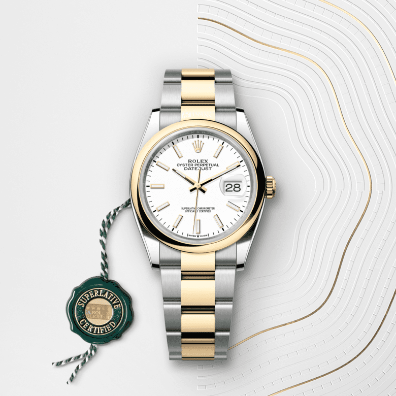 rolex Datejust em Rolesor amarelo – combinação de aço Oystersteel e ouro amarelo, m126203-0020 - Danglar