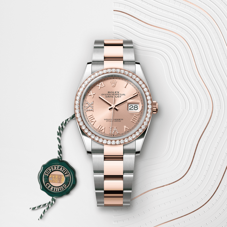 rolex Datejust em Rolesor Everose – combinação de aço Oystersteel e ouro Everose, m126281rbr-0016 - Danglar