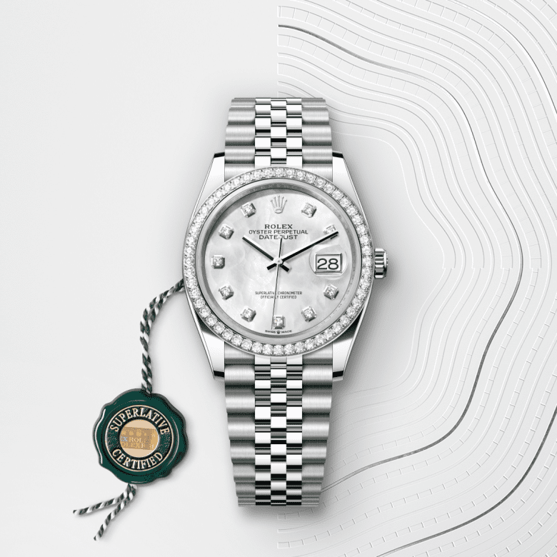 rolex Datejust em Rolesor branco – combinação de aço Oystersteel e ouro branco, m126284rbr-0011 - Danglar