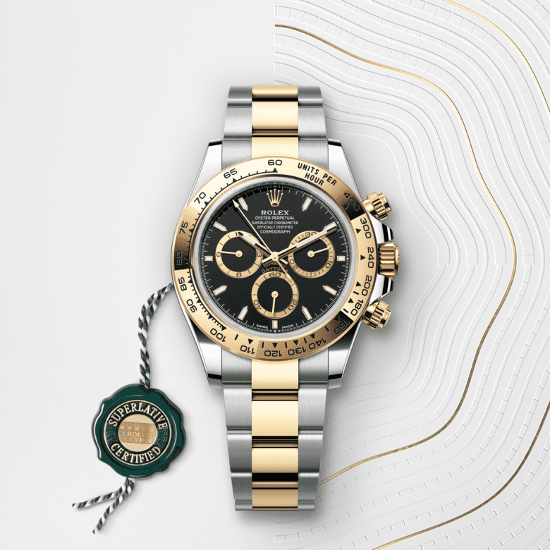 rolex Cosmograph Daytona em Rolesor amarelo – combinação de aço Oystersteel e ouro amarelo, m126503-0003 - Danglar