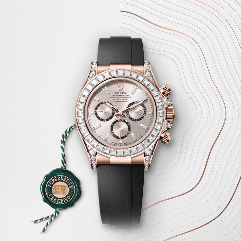rolex Cosmograph Daytona em Ouro Everose 18 quilates com asas cravejadas de diamantes, m126535tbr-0002 - Danglar