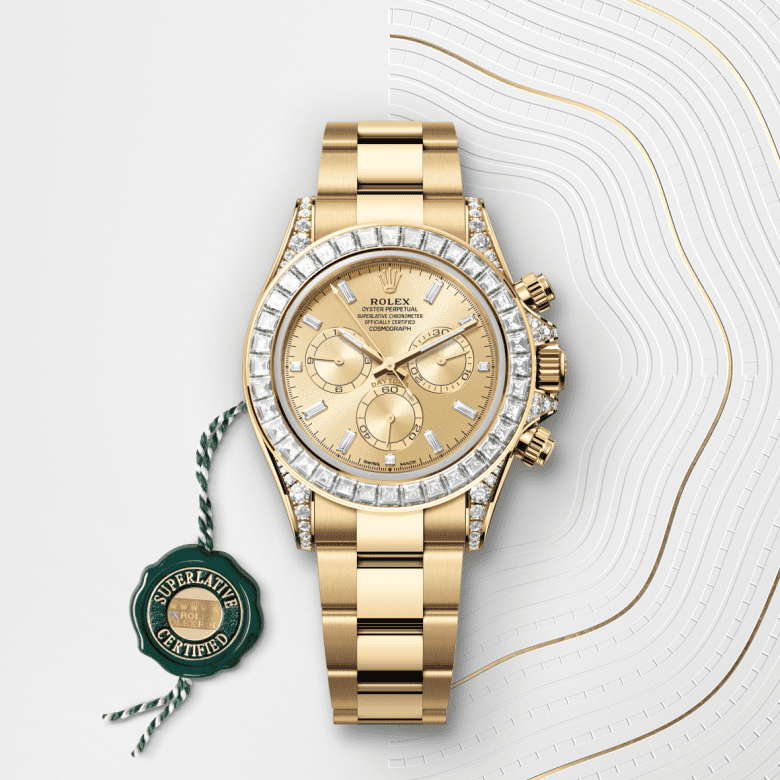 rolex Cosmograph Daytona em Ouro amarelo 18 quilates com asas cravejadas de diamantes, m126598tbr-0001 - Danglar