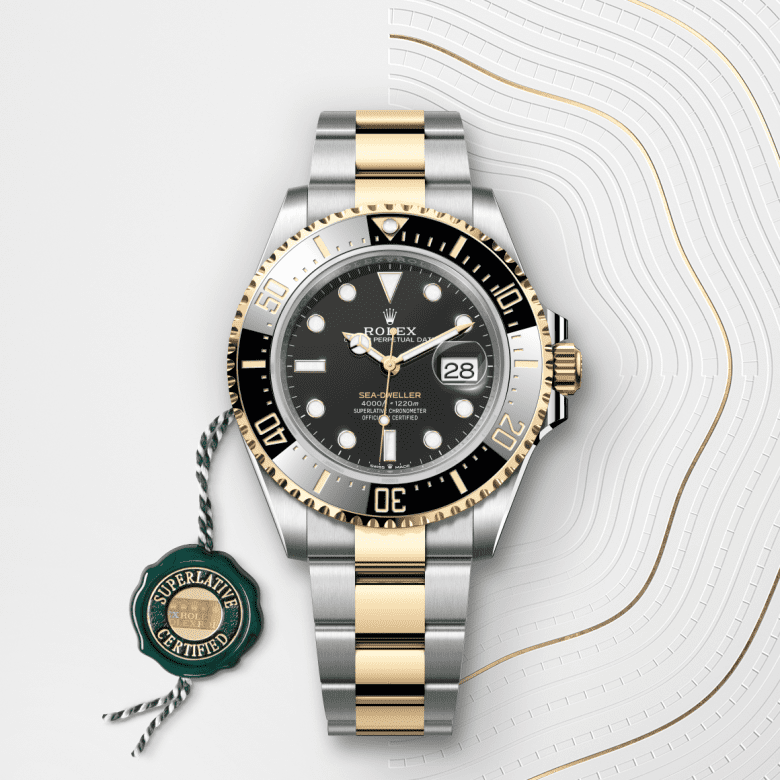 rolex Sea-Dweller em Rolesor amarelo – combinação de aço Oystersteel e ouro amarelo, m126603-0001 - Danglar