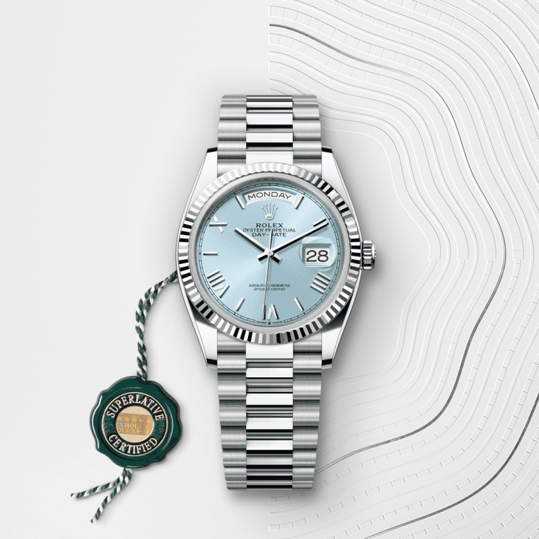 rolex Day-Date em Platina, m128236-0018 - Danglar