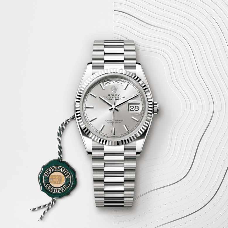 rolex Day-Date em ouro branco 18 quilates, m128239-0005 - Danglar