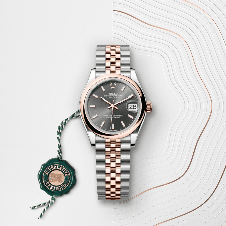 rolex Datejust em Rolesor Everose – combinação de aço Oystersteel e ouro Everose, m278241-0018 - Danglar
