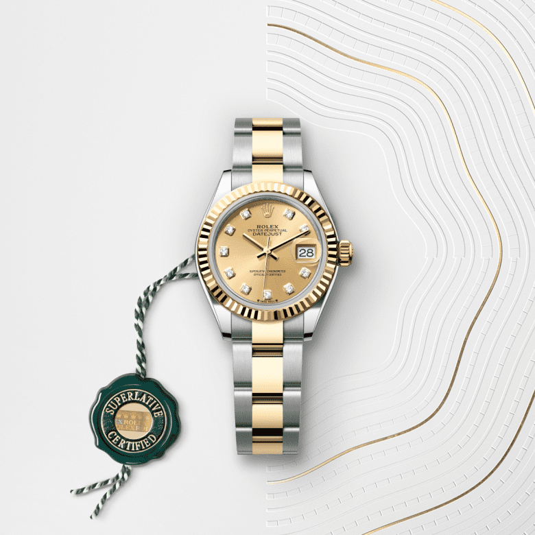 rolex Lady-Datejust em Rolesor amarelo – combinação de aço Oystersteel e ouro amarelo, m279173-0012 - Danglar