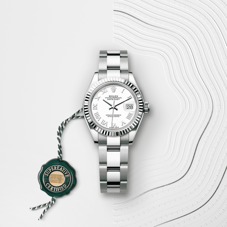 rolex Lady-Datejust em Rolesor branco – combinação de aço Oystersteel e ouro branco, m279174-0020 - Danglar