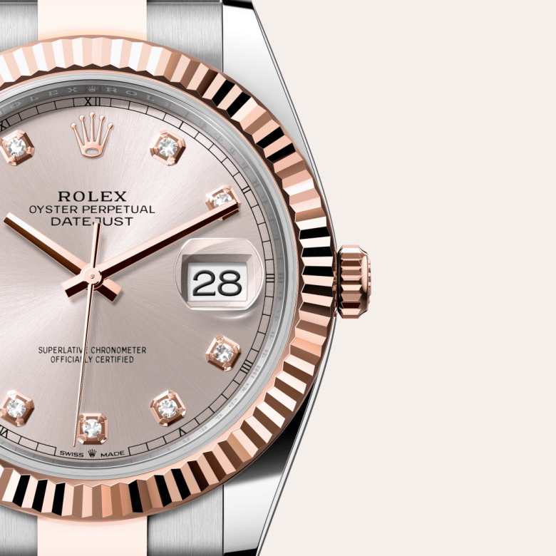 rolex Datejust em Rolesor Everose – combinação de aço Oystersteel e ouro Everose, m126331-0007 - Danglar