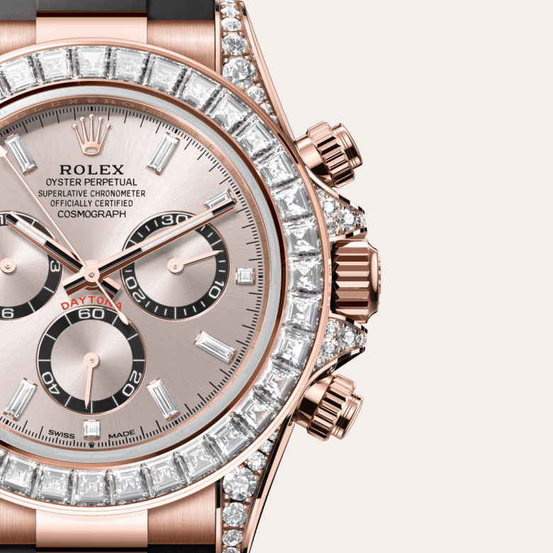 rolex Cosmograph Daytona em Ouro Everose 18 quilates com asas cravejadas de diamantes, m126535tbr-0002 - Danglar