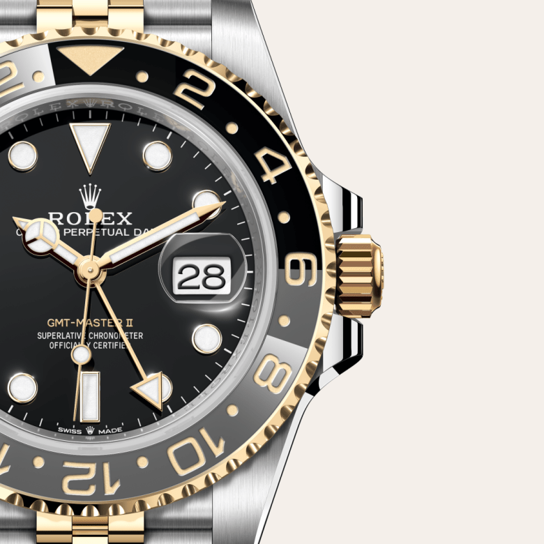 rolex GMT-Master II em Rolesor amarelo – combinação de aço Oystersteel e ouro amarelo, m126713grnr-0001 - Danglar