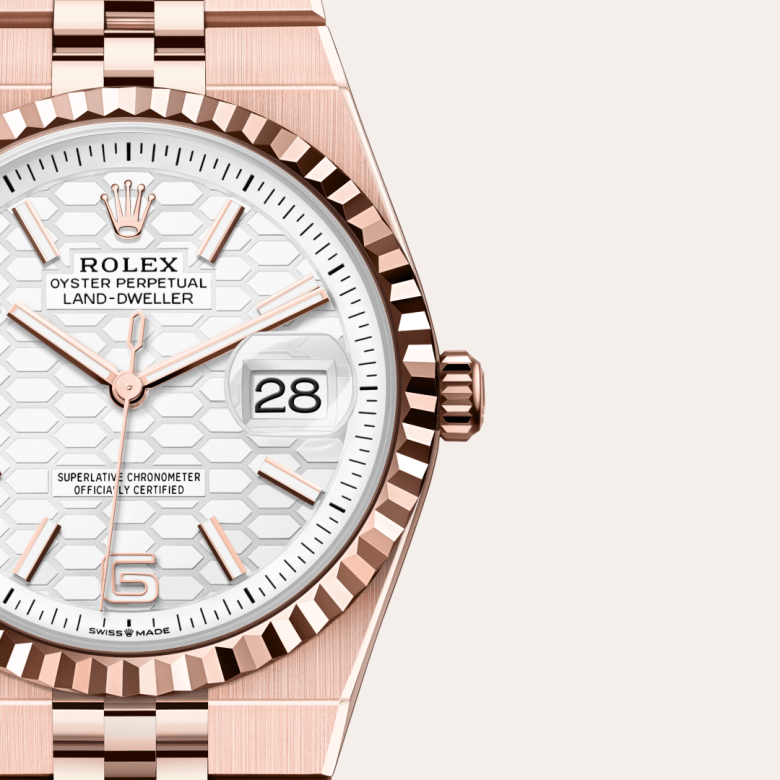 rolex Land-Dweller em Ouro Everose 18 quilates, m127235-0001 - Danglar